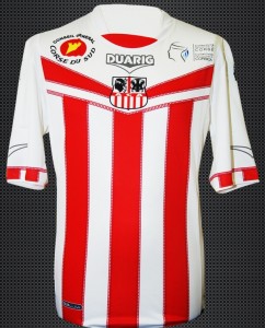 Maillot Foot Ajaccio 2012-2013 Extérieur – Flocage R.FATY, Porté (matchworn)