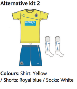 Yellow NUFC Shirt 2013 2014