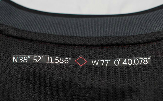 DC United Location Coordinates on Back of Jersey 2018