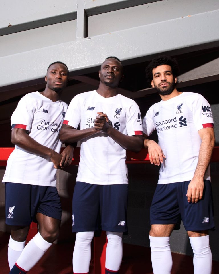 Liverpoolâs new alternate uniforms for the 19/20 season- White away & Phantom Black Third 