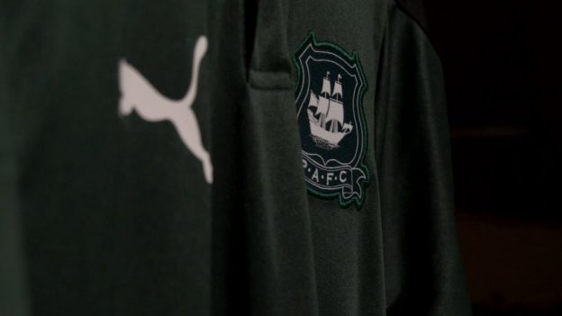 closeup of pafc shirt 20-21