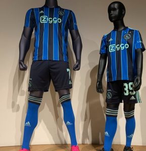 New Blue Ajax Jersey 2021-2022 | Ajax Away Kit With Stripes 21-22
