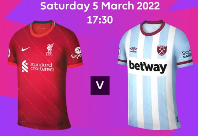 Liverpool vs West Ham 2022