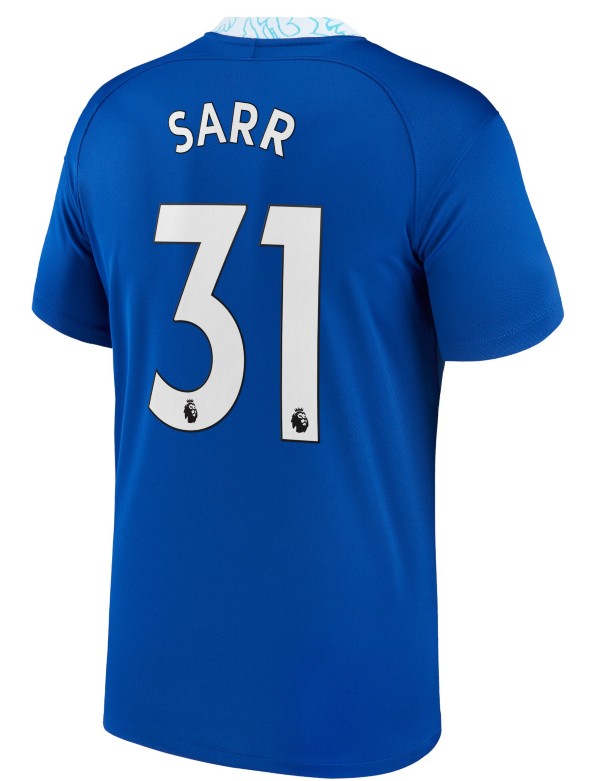 Premier League Name Font on Chelsea Home Shirt 22-23