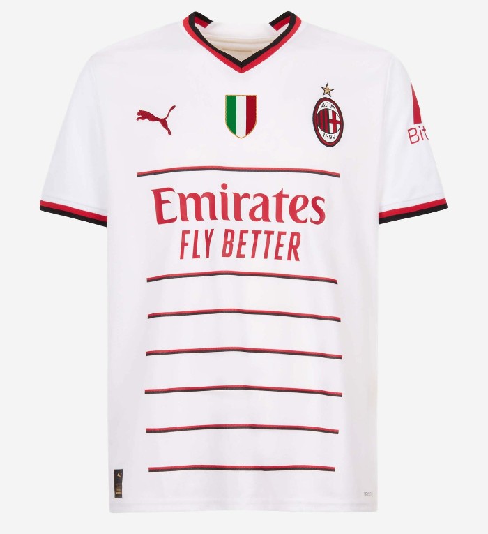 Danish Harmonious agency White AC Milan Jersey 2022-2023 | New Milan Away Kit with Seven Horizontal  Stripes | Football Kit News